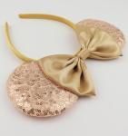 Rose Gold Sequin Mouse Ears Headband for Women