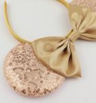 Rose Gold Sequin Mouse Ears Headband for Women