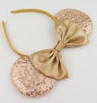 Rose Gold Sequin Mouse Ears Headband for Women