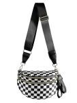Black and White Checkered Crossbody Fanny Pack