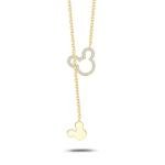 Dainty Disney Mouse Pendant Necklace in Silver & Gold