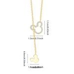 Dainty Disney Mouse Pendant Necklace in Silver & Gold