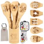 Disney Cartoon Wooden Spoons Set with Cute Accessories