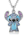 Disney Stitch Necklace with Pave Crystal Accents