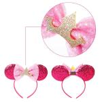 Glitter Pink Princess Mouse Ears Headband for Women