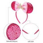 Glitter Pink Princess Mouse Ears Headband for Women
