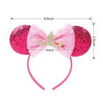 Glitter Pink Princess Mouse Ears Headband for Women
