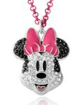 Minnie Mouse Crystal Necklace with Pink Chain