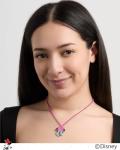 Minnie Mouse Crystal Necklace with Pink Chain