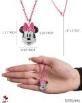 Minnie Mouse Crystal Necklace with Pink Chain