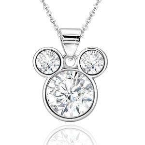 Sterling Silver Cute Mouse Pendant Necklace for Women