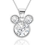 Sterling Silver Cute Mouse Pendant Necklace for Women