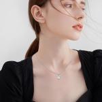 Sterling Silver Cute Mouse Pendant Necklace for Women