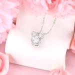 Sterling Silver Cute Mouse Pendant Necklace for Women
