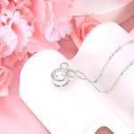 Sterling Silver Cute Mouse Pendant Necklace for Women