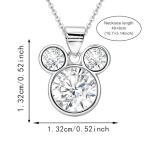 Sterling Silver Cute Mouse Pendant Necklace for Women