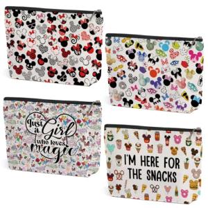 4-Pack Cute Disney Mouse Makeup Bags