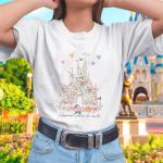Disney Floral Castle Graphic T-Shirt for Women