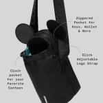 Minnie Mouse Water Bottle Sling Bag - Black