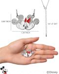 Minnie and Mickey Mouse Crystal Pendant Necklace