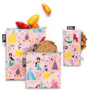 Disney Princess Rainbow Reusable Snack Bags - 3 Pack