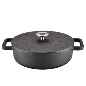 Disney Cast Iron Casserole Pan with Lid, Black