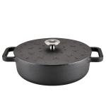 Disney Cast Iron Casserole Pan with Lid, Black