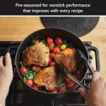 Disney Cast Iron Casserole Pan with Lid, Black