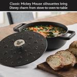Disney Cast Iron Casserole Pan with Lid, Black