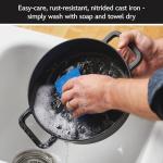 Disney Cast Iron Casserole Pan with Lid, Black
