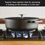 Disney Cast Iron Casserole Pan with Lid, Black