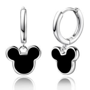 Cute Black Mouse Hoop Earrings for Disney Fans