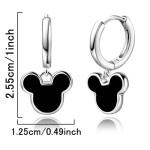 Cute Black Mouse Hoop Earrings for Disney Fans