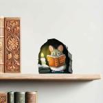 Mouse Reading Book Wall Decor Sticker for Kids