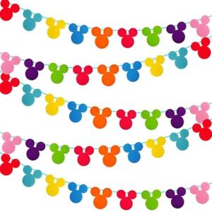 Rainbow Mickey Mouse Banner Flags for Parties