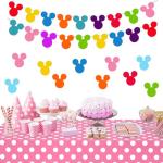 Rainbow Mickey Mouse Banner Flags for Parties