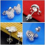 Matte Mickey Mouse Silver Stud Earrings for Adults