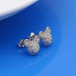 Matte Mickey Mouse Silver Stud Earrings for Adults