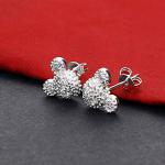 Matte Mickey Mouse Silver Stud Earrings for Adults