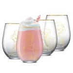 Disney Princess Stemless Glass Set – 4 Pack