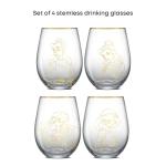 Disney Princess Stemless Glass Set – 4 Pack