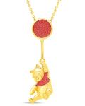 Winnie the Pooh Pendant Necklace in Gold Flash
