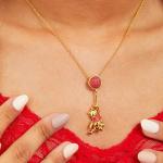 Winnie the Pooh Pendant Necklace in Gold Flash