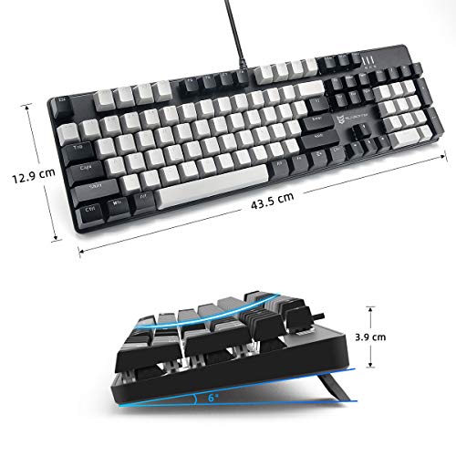 Merdia Gaming Keyboard with Blue Switch and White LED