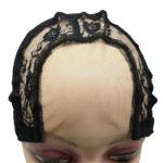 1PC Black 4x4 Inch U-Part HD Lace Wig Cap with Adjustable Strap for DIY Wig Making Hairnet Weaving Cap