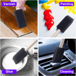 10Pcs Sponge Brush Wooden Handle Watercolor Oil Stain Art Craft Painting Drawing for kids