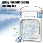 Summer Cooling Fan 3 In 1 Portable Desktop Humidifier USB Mini Air Conditioners Night Light Water Mist For Home, Office
