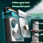 Summer Cooling Fan 3 In 1 Portable Desktop Humidifier USB Mini Air Conditioners Night Light Water Mist For Home, Office