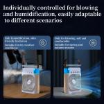 Spray fan portable household three in one small air cooler, 7-color LED night light, 5-hole humidifier, 1-3 hour timer