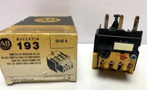 New Allen Bradley 193-CPC45 Ser. B Overload Relay 30-45A Range - minor damage